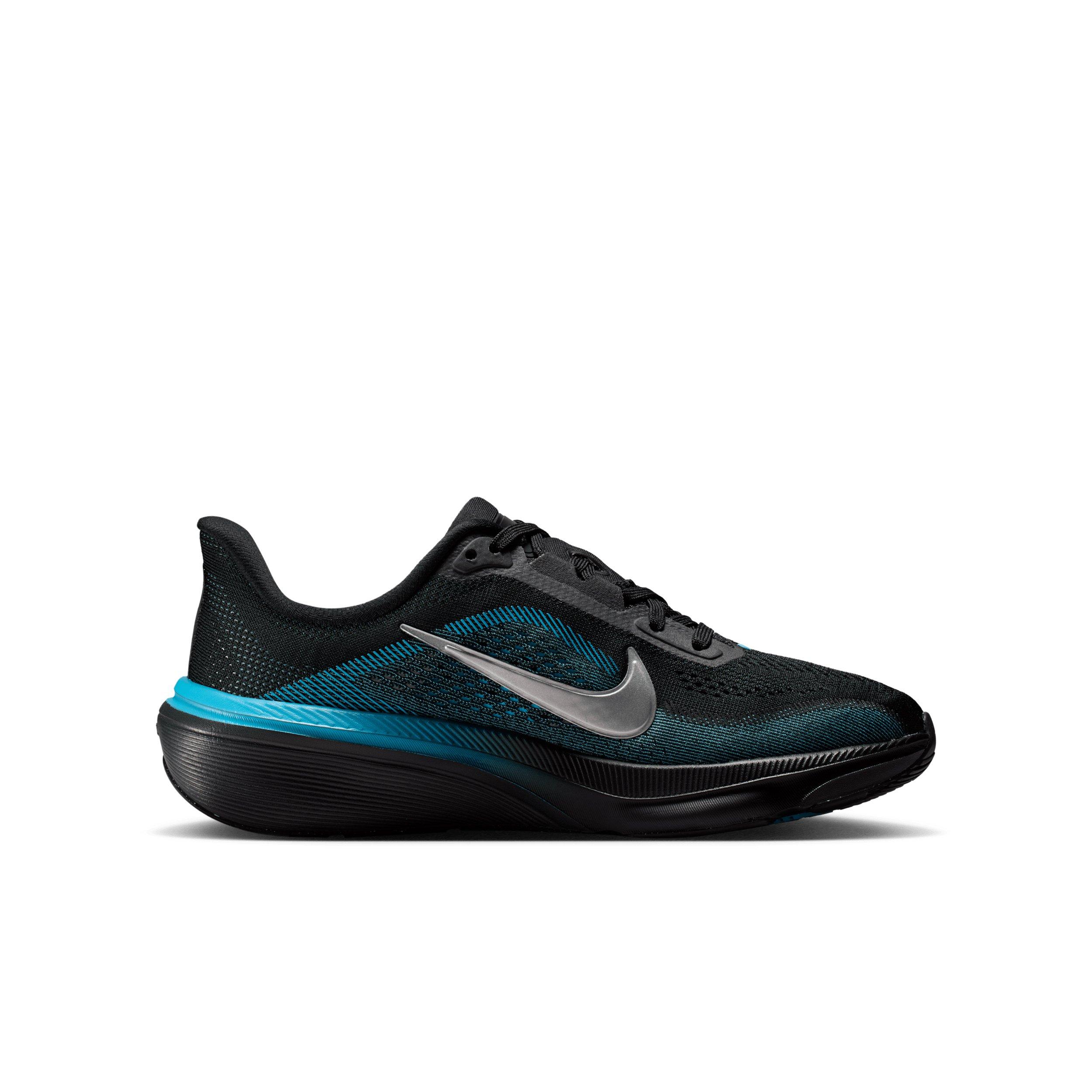 Nike Pegasus 42 "Black/Light Blue/Anthracite/Metallic Silver" Grade School Boys' Running Shoe - BLACK/LT BLUE/ANTHRACITE/SILVER